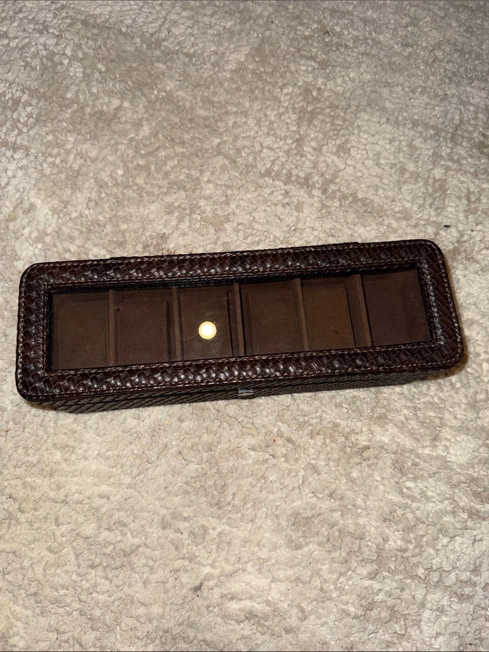 Brown Leather Watch Storage Case with Glass Top